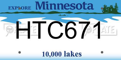 HTC671 Minnesota License Plate