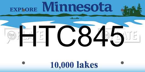 HTC845 Minnesota License Plate