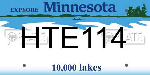 HTE114 Minnesota License Plate