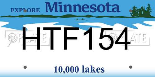 HTF154 Minnesota License Plate