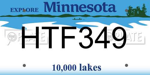 HTF349 Minnesota License Plate