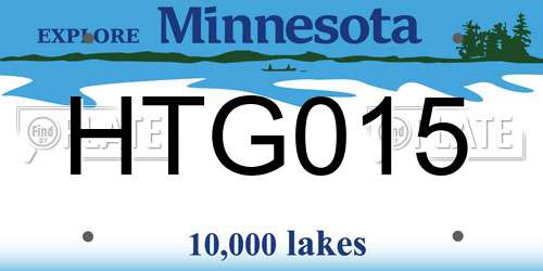 HTG015 Minnesota License Plate