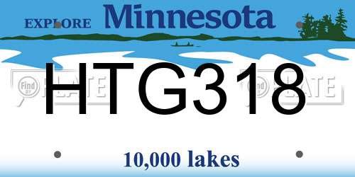HTG318 Minnesota License Plate