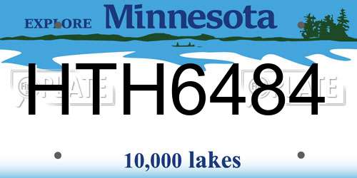 HTH6484 Minnesota License Plate