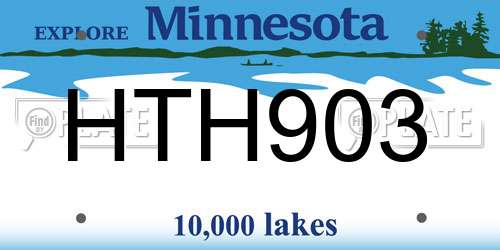 HTH903 Minnesota License Plate