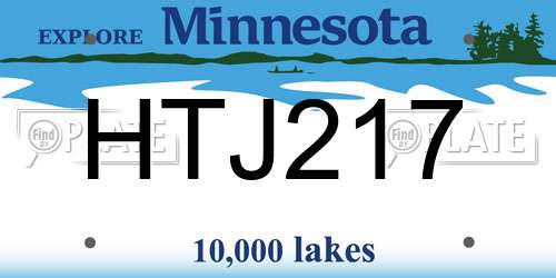 HTJ217 Minnesota License Plate