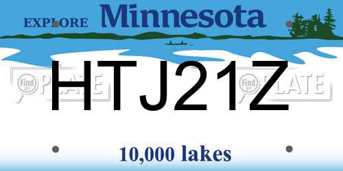 HTJ21Z Minnesota License Plate