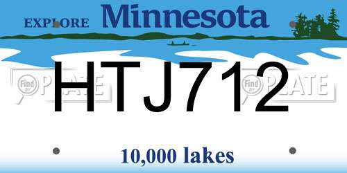 HTJ712 Minnesota License Plate
