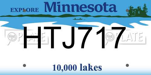 HTJ717 Minnesota License Plate