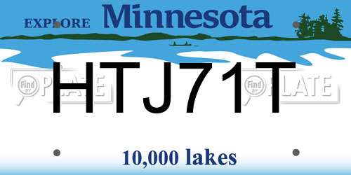 HTJ71T Minnesota License Plate