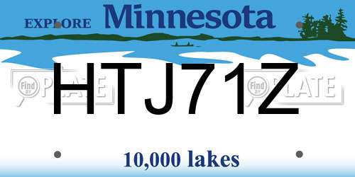 HTJ71Z Minnesota License Plate