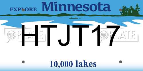 HTJT17 Minnesota License Plate