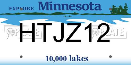 HTJZ12 Minnesota License Plate