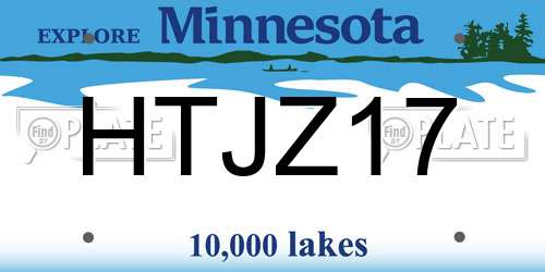 HTJZ17 Minnesota License Plate