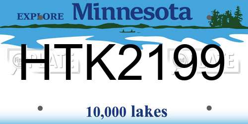 HTK2199 Minnesota License Plate
