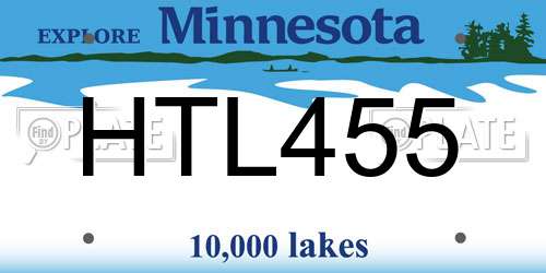 HTL455 Minnesota License Plate