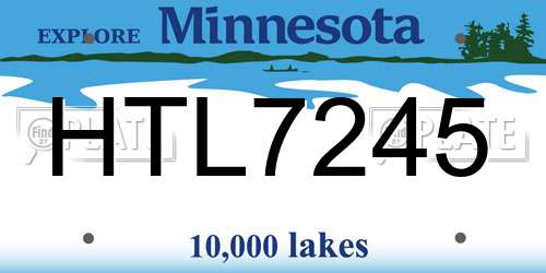 HTL7245 Minnesota License Plate