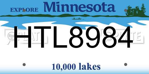 HTL8984 Minnesota License Plate