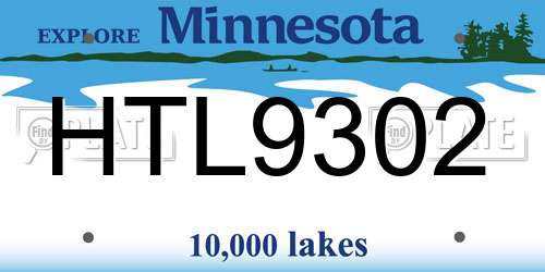 HTL9302 Minnesota License Plate