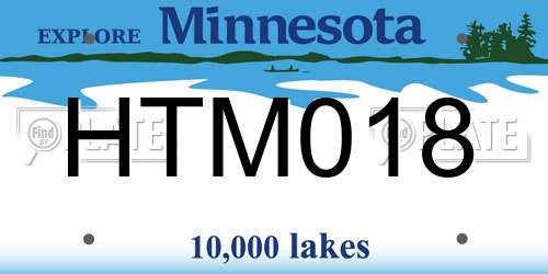 HTM018 Minnesota License Plate