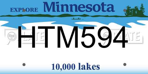 HTM594 Minnesota License Plate