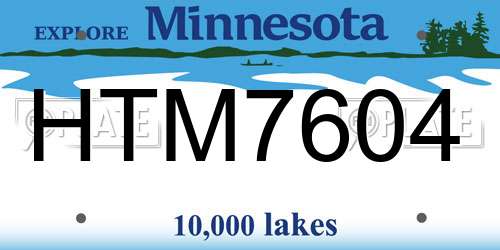 HTM7604 Minnesota License Plate