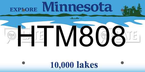 HTM808 Minnesota License Plate