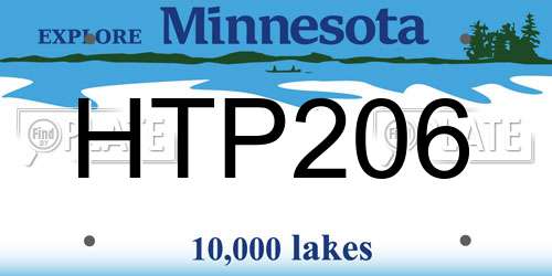 HTP206 Minnesota License Plate