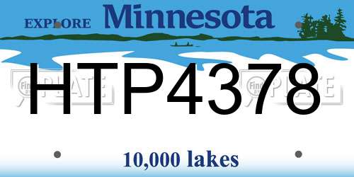 HTP4378 Minnesota License Plate