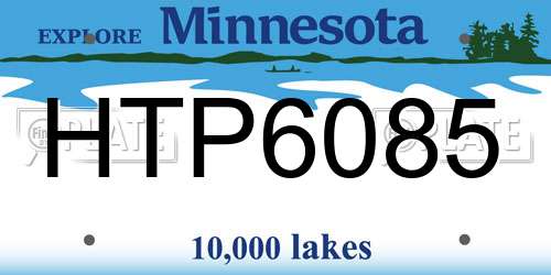 HTP6085 Minnesota License Plate