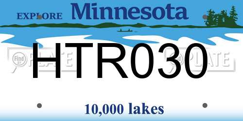HTR030 Minnesota License Plate