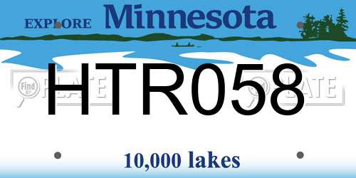 HTR058 Minnesota License Plate