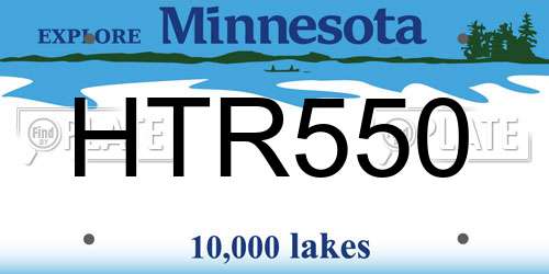 HTR550 Minnesota License Plate