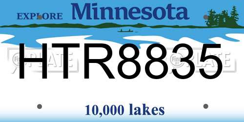 HTR8835 Minnesota License Plate