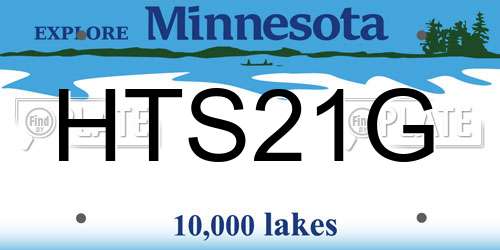 HTS21G Minnesota License Plate