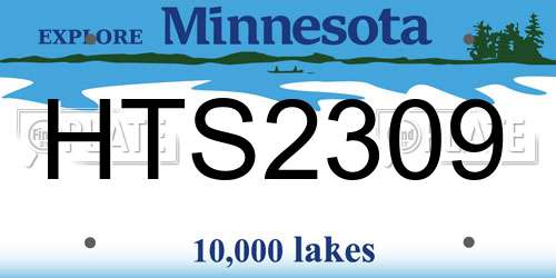 HTS2309 Minnesota License Plate