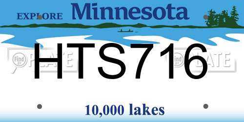 HTS716 Minnesota License Plate