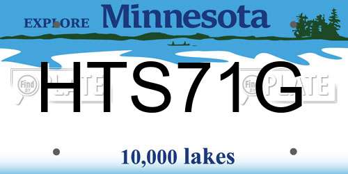 HTS71G Minnesota License Plate
