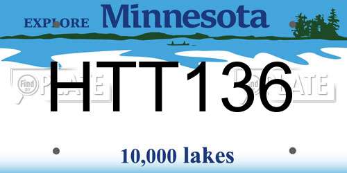 HTT136 Minnesota License Plate