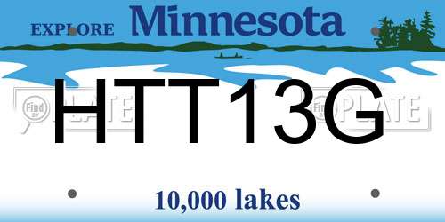 HTT13G Minnesota License Plate