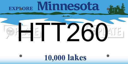 HTT260 Minnesota License Plate