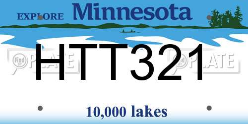 HTT321 Minnesota License Plate