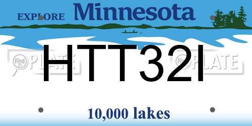 HTT32I Minnesota License Plate