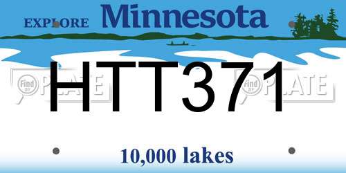HTT371 Minnesota License Plate