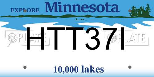 HTT37I Minnesota License Plate