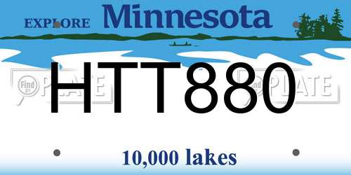 HTT880 Minnesota License Plate