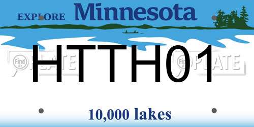 HTTH01 Minnesota License Plate