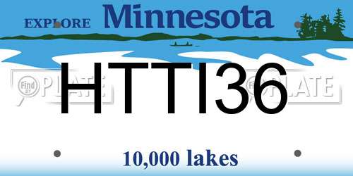 HTTI36 Minnesota License Plate