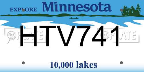 HTV741 Minnesota License Plate