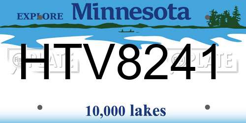 HTV8241 Minnesota License Plate